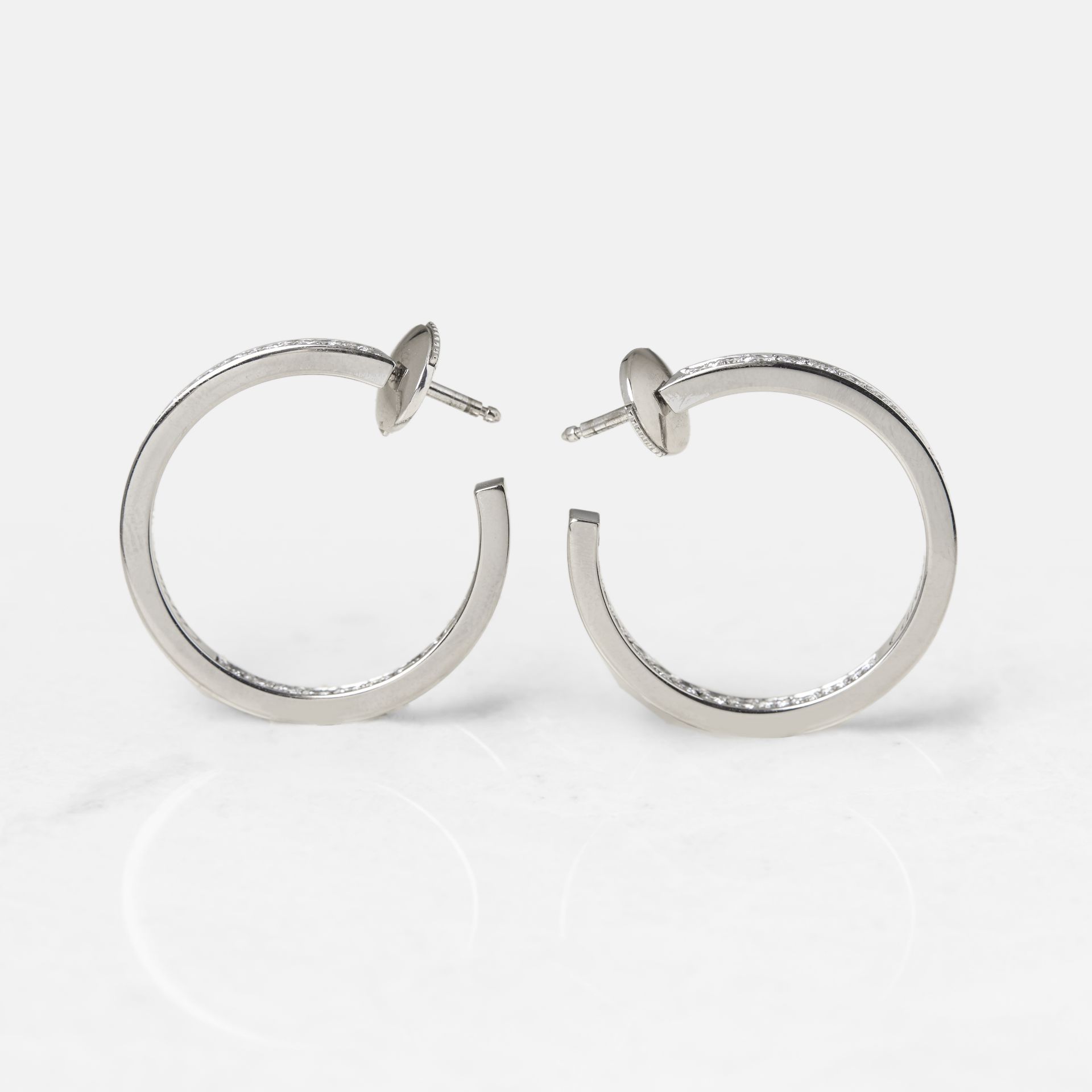 Cartier 18k White Gold 1.20ct Diamond Inside Out Hoop Earrings - Image 10 of 12