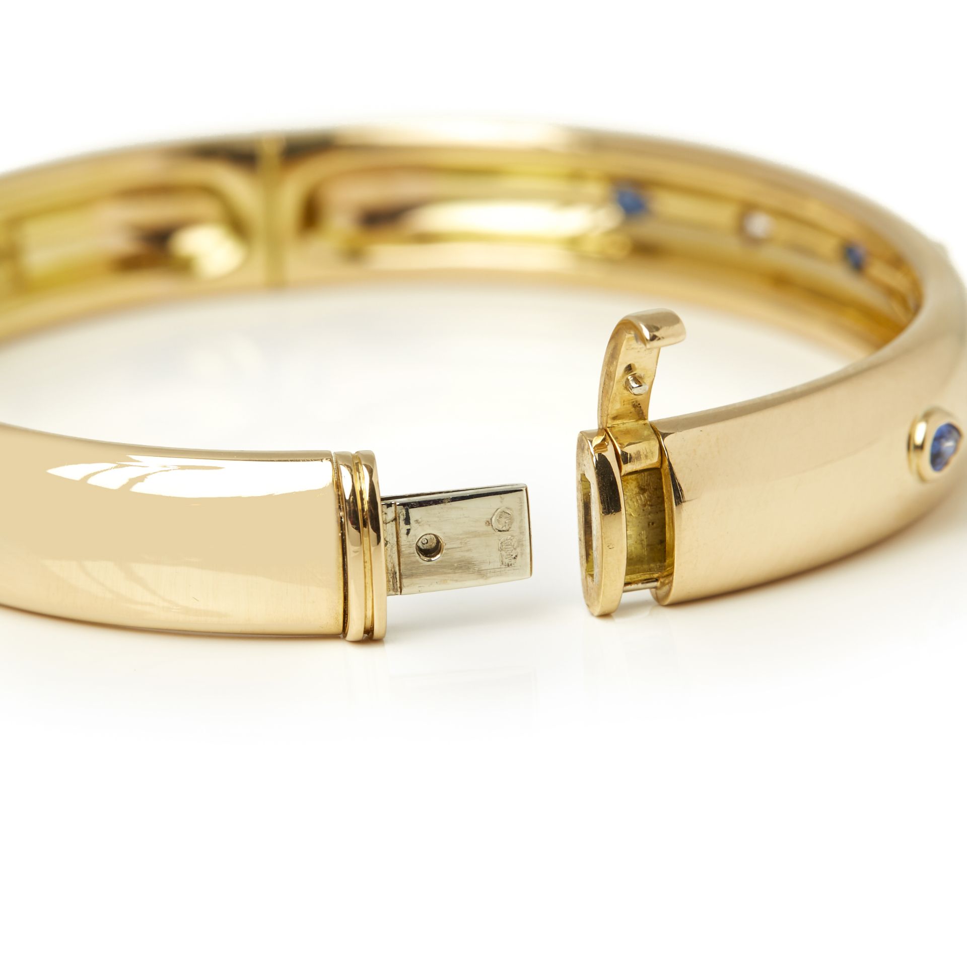 Cartier 18k Yellow Gold Sapphire & Diamond Cuff Bracelet - Image 11 of 12