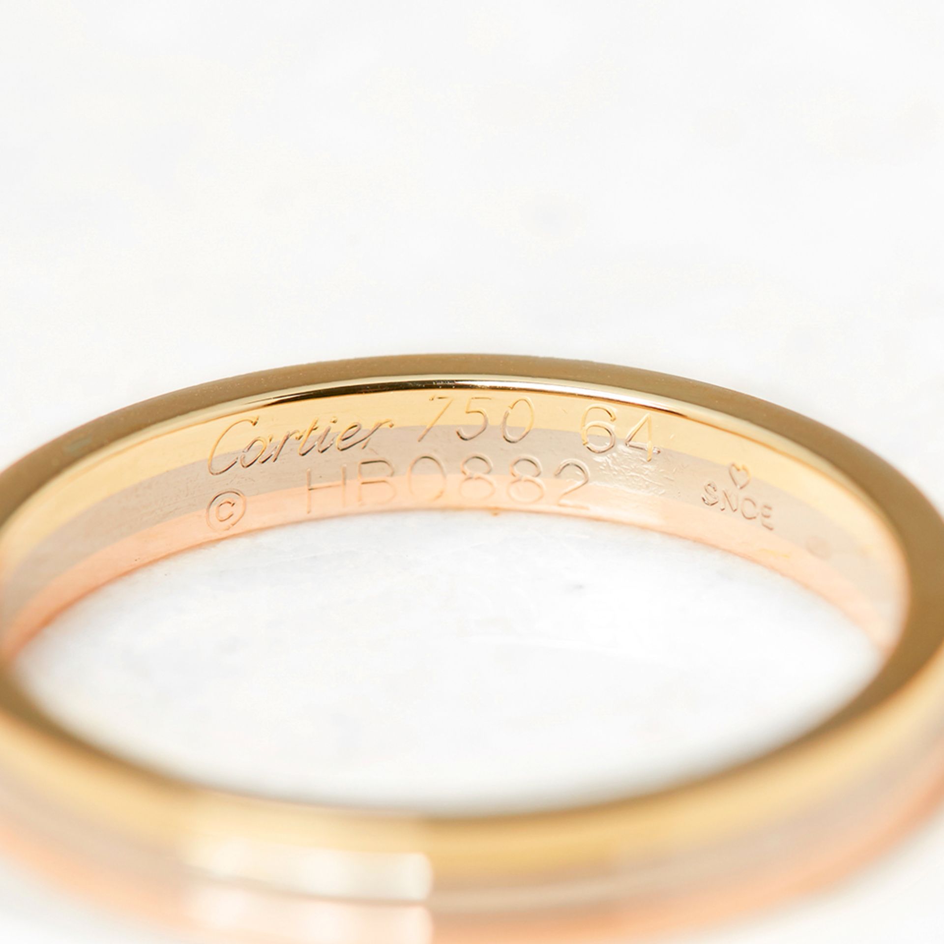 Cartier 18k Yellow, White & Rose Gold Trinity Band - Image 6 of 14