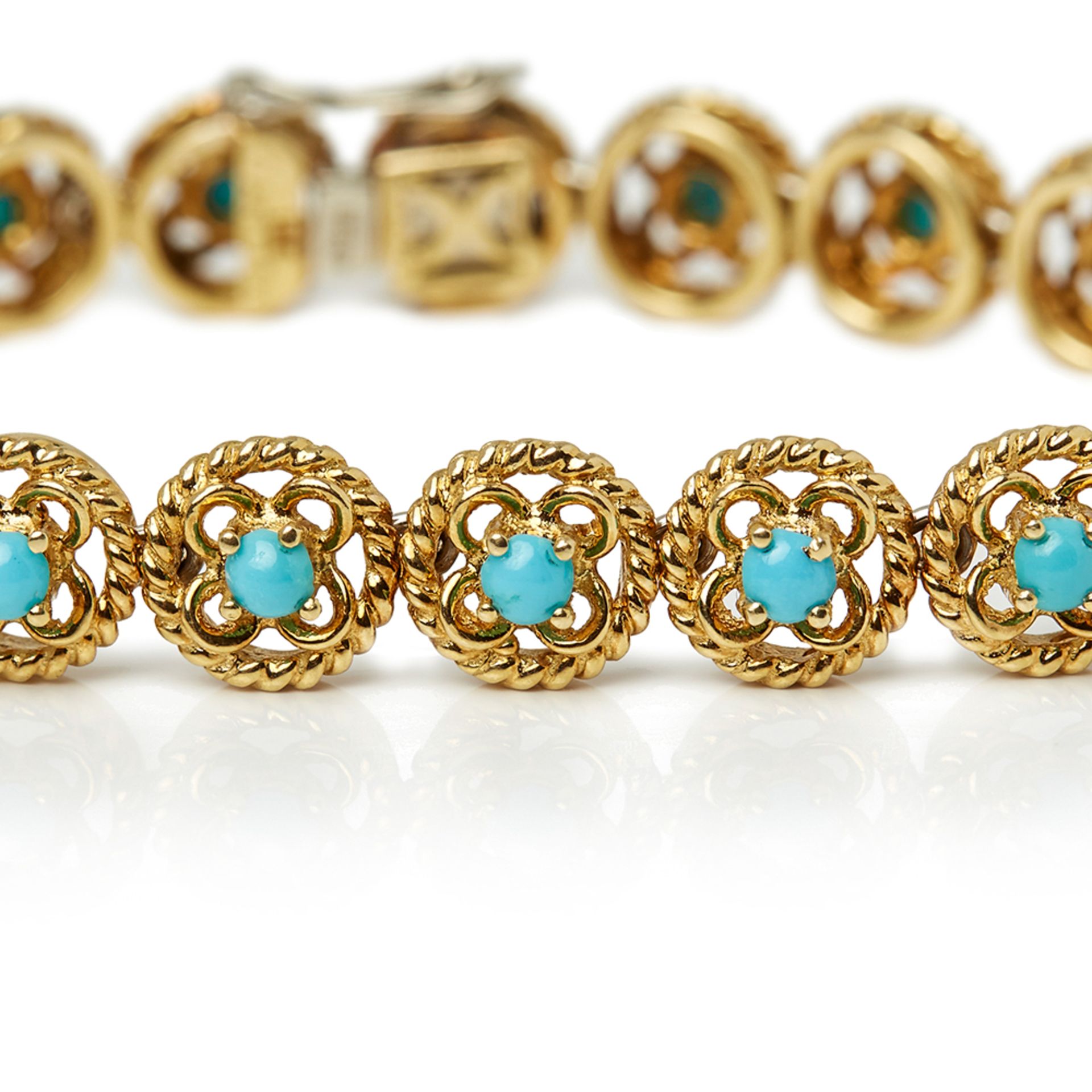 Cartier 18k Yellow Gold Turquoise Bracelet - Image 3 of 12