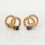 Cartier 18k Yellow Gold Sapphire Vintage Cufflinks