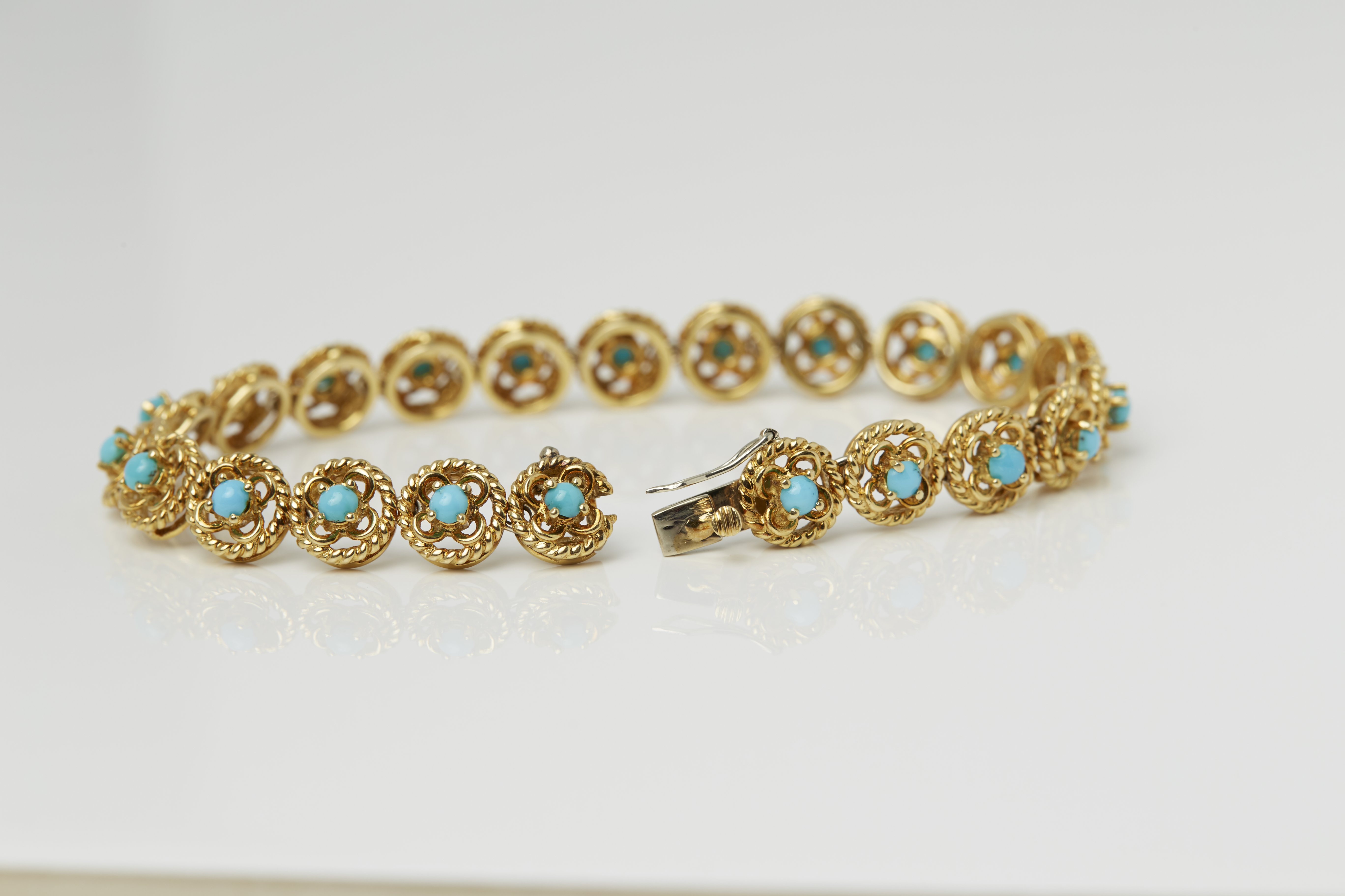 Cartier 18k Yellow Gold Turquoise Bracelet - Image 11 of 12