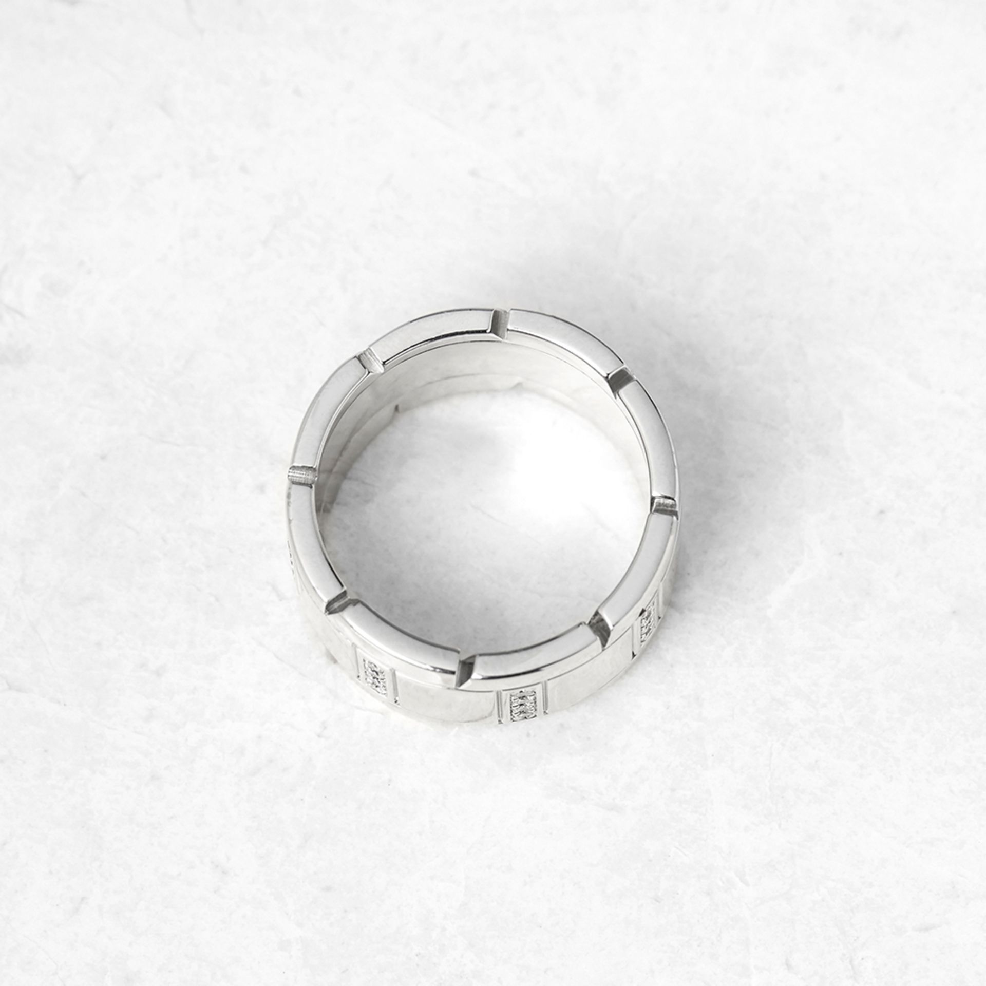 Cartier 18k White Gold Diamond Tank Francaise Ring - Image 11 of 12