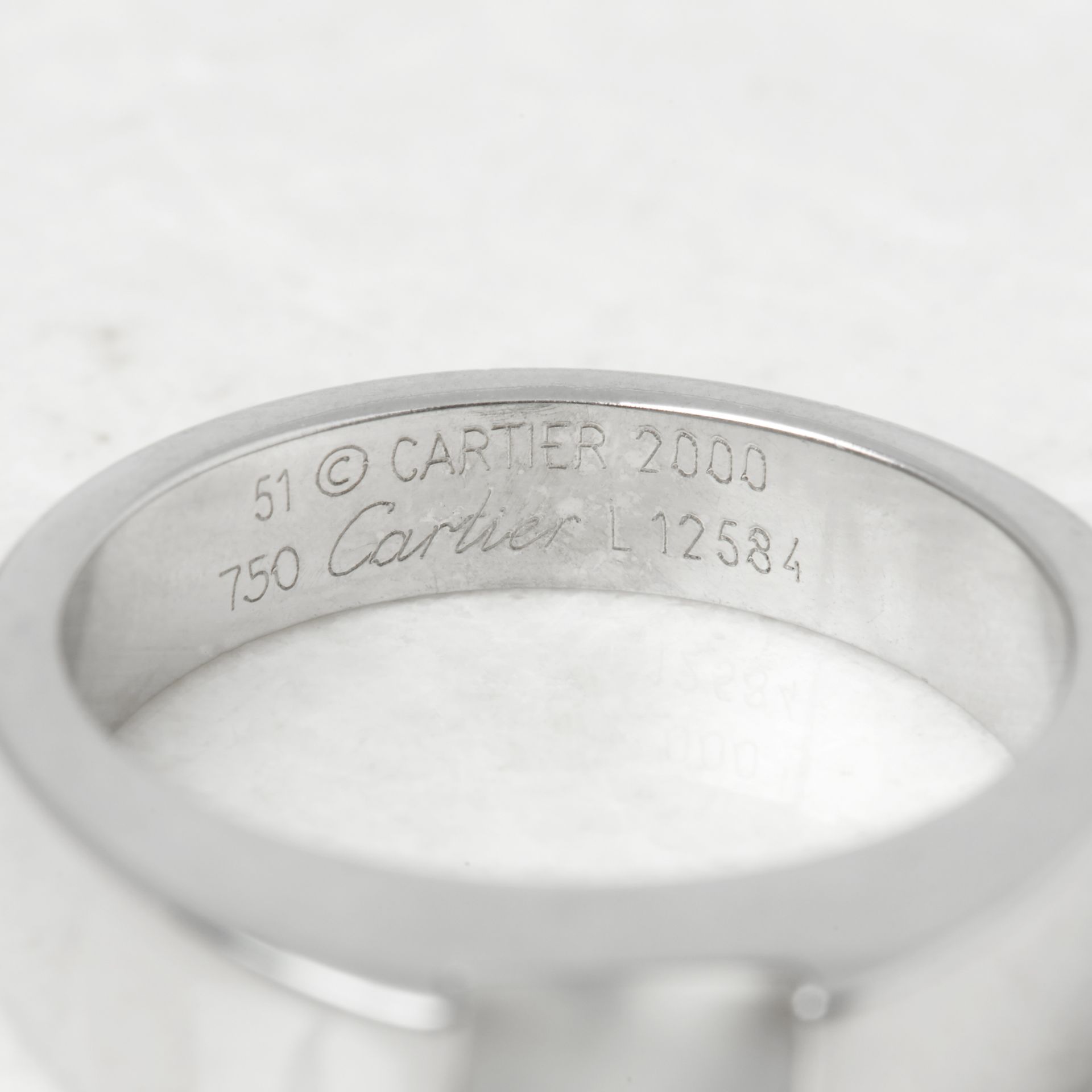 Cartier 18k White Gold Moonstone Tank Ring - Image 16 of 17