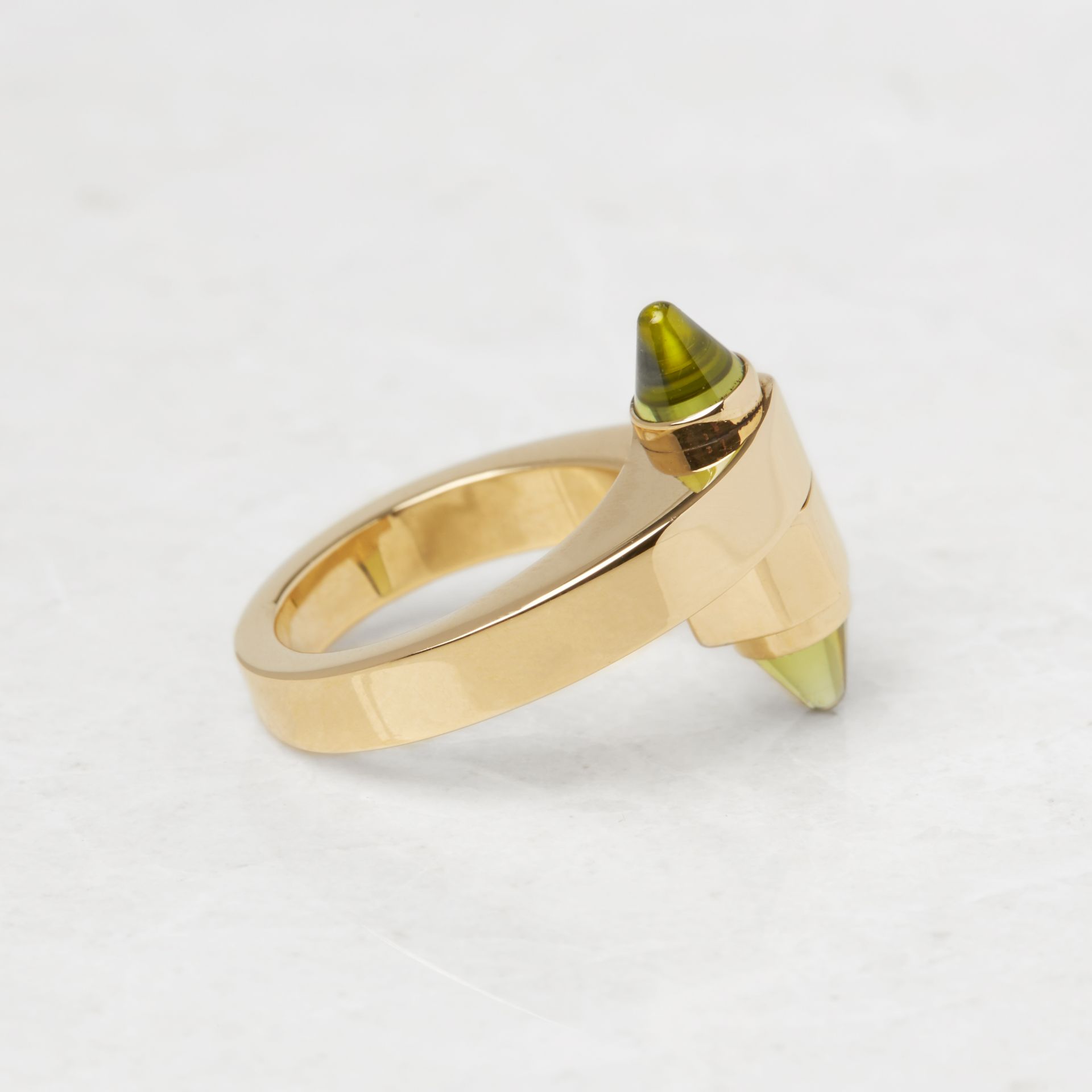 Cartier 18k Yellow Gold Peridot Menotte Ring - Image 8 of 11