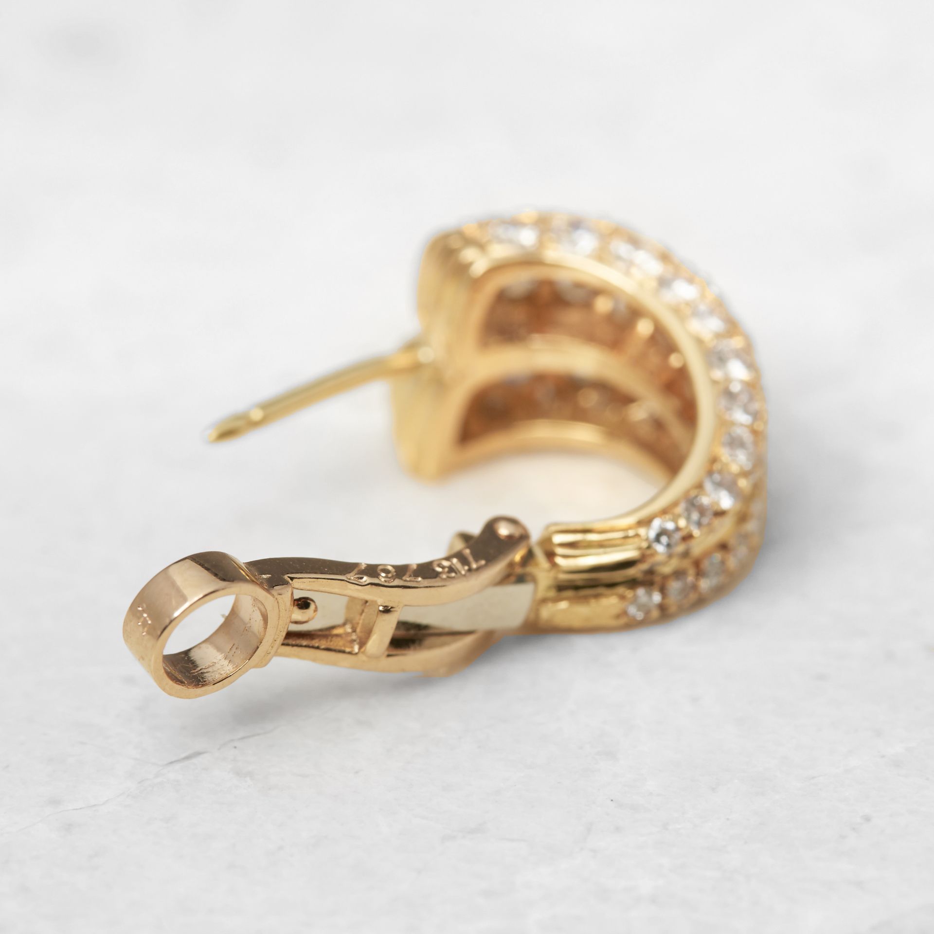 Cartier 18k Yellow Gold Double Hoop Diamond Earrings - Image 15 of 20