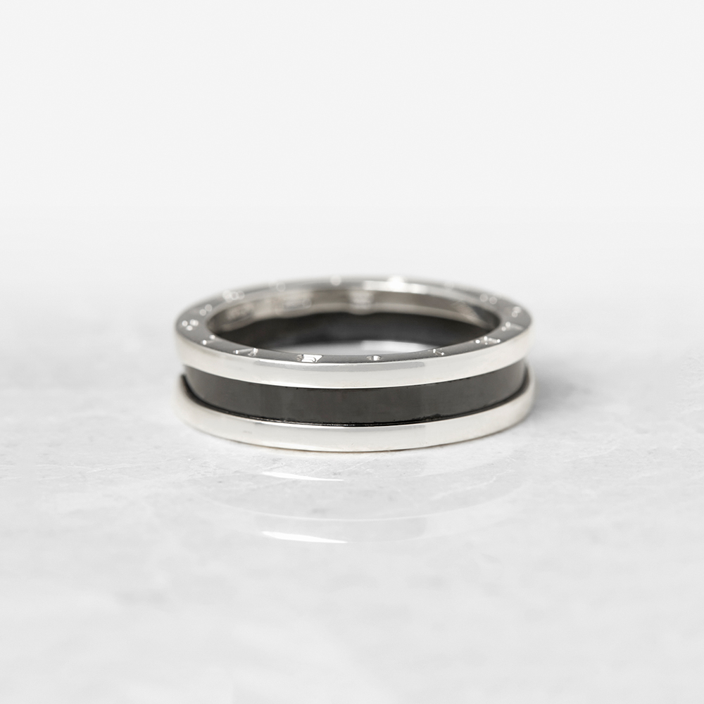 Bulgari Sterling Silver Black Ceramic B.Zero 1 Ring - Image 4 of 11