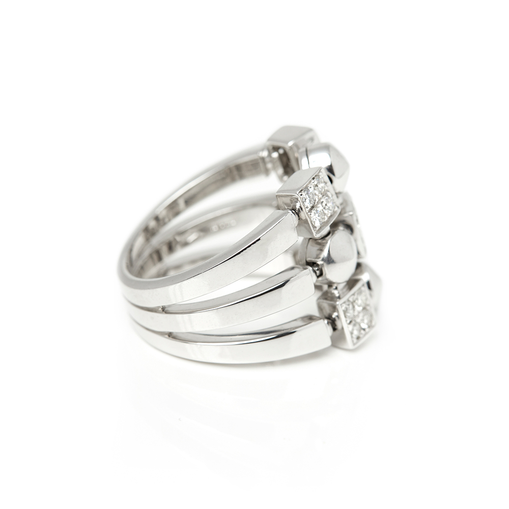 Bulgari 18k White Gold Diamond Luc_a Ring - Image 6 of 18