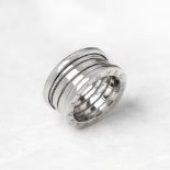 Bulgari 18k White Gold 4 Band B.Zero 1 Ring Size K.5