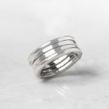 Bulgari 18k White Gold 4 Band B.Zero 1 Ring Size M.5