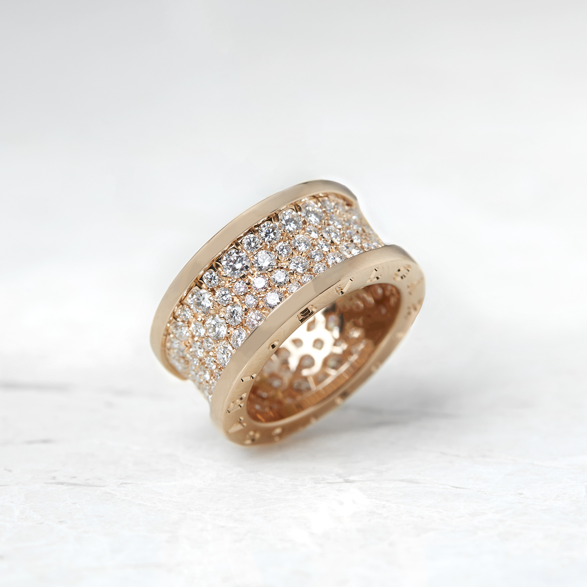 Bulgari 18k Rose Gold Diamond B.Zero1 Ring - Image 2 of 9