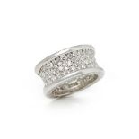 Bulgari 18k White Gold Diamond B.Zero 1 Ring