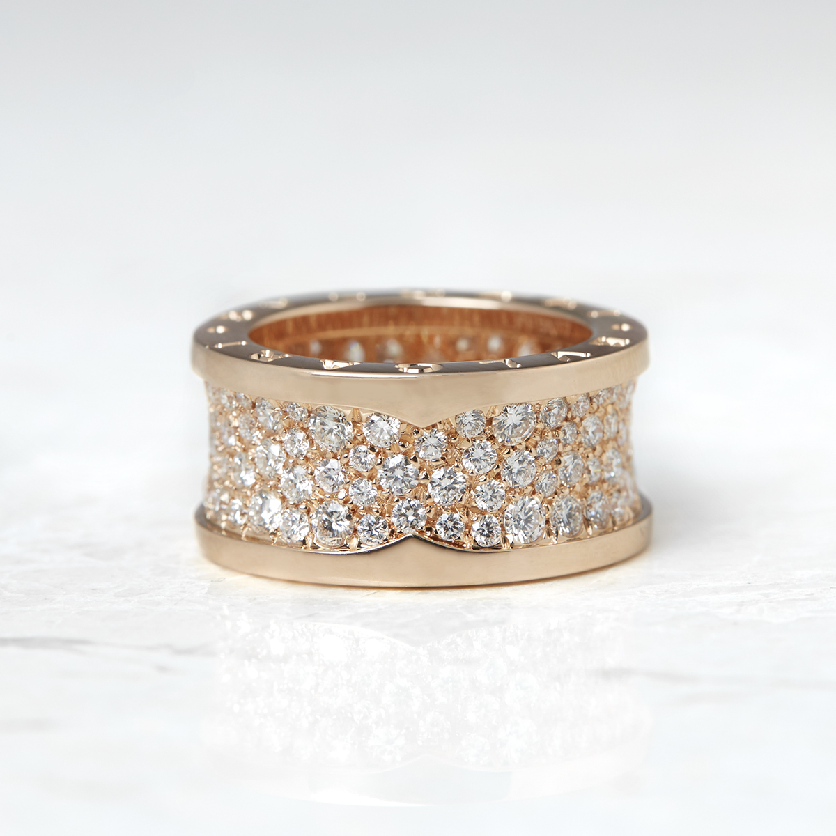 Bulgari 18k Rose Gold Diamond B.Zero1 Ring - Image 3 of 9