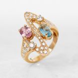 Bulgari 18k Yellow Gold Multi-Gemstone Allegra Ring