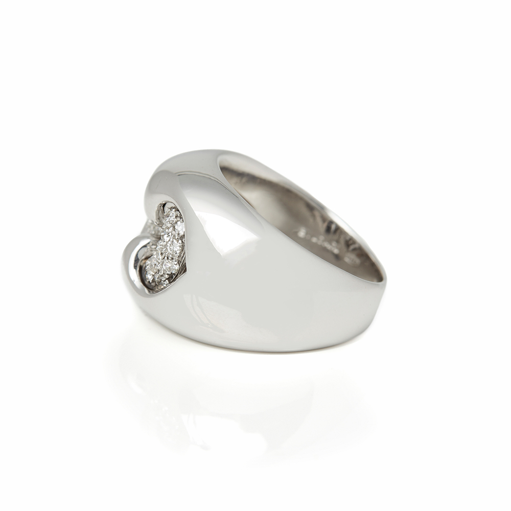 Bulgari 18k White Gold Diamond Doppio Cuore Ring - Image 2 of 9