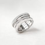 Bulgari 18k White Gold 4 Band B.Zero 1 Ring Size J