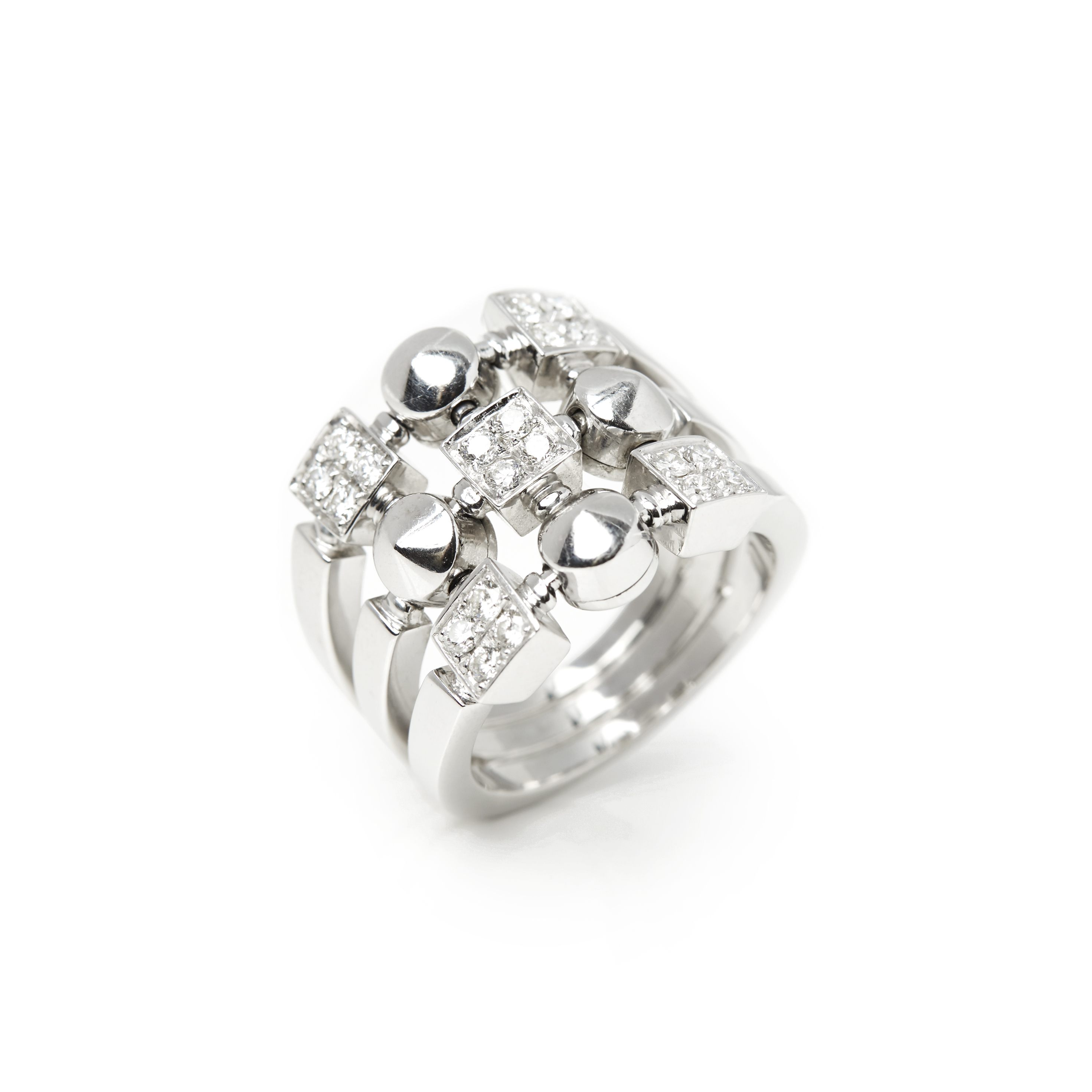 Bulgari 18k White Gold Diamond Luc_a Ring - Image 4 of 18