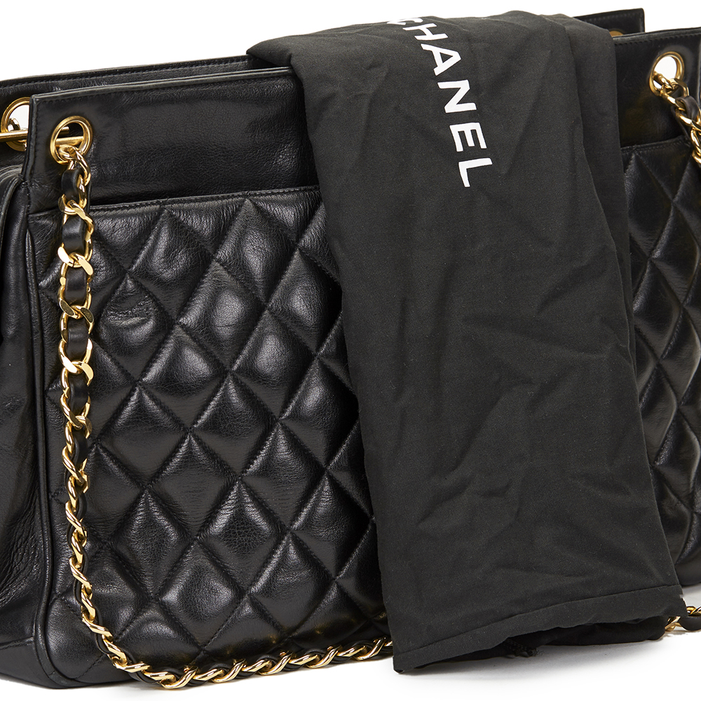 Chanel Black Quilted Lambskin Vintage Timeless Shoulder Bag - Image 10 of 10