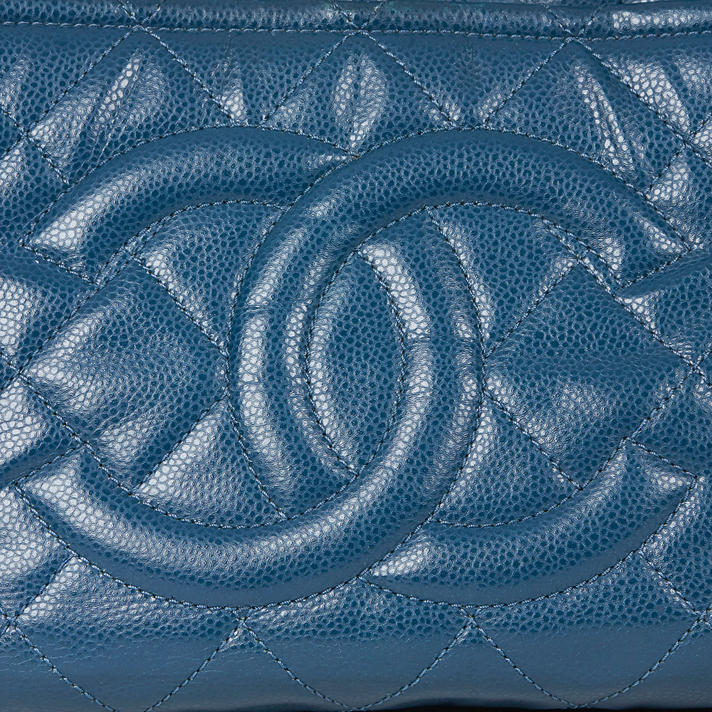 Chanel Turquoise Quilted Caviar Leather Timeless Shoulder Bag - Image 6 of 10