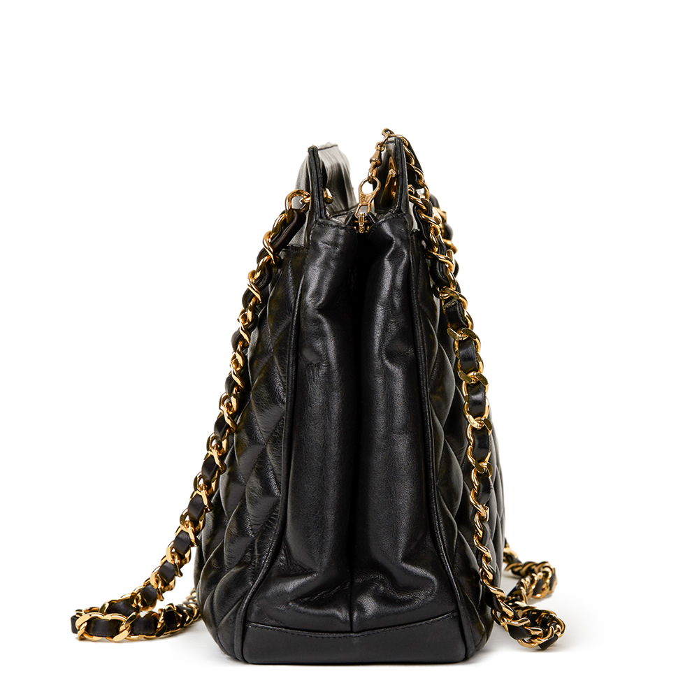 Chanel Black Quilted Lambskin Vintage Timeless Shoulder Bag - Image 3 of 10