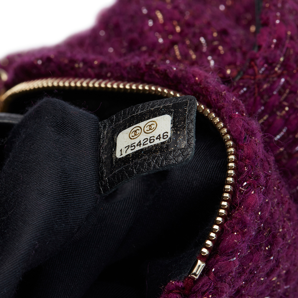 Chanel Aubergine Quilted Tweed Fabric Mini Backpack - Image 8 of 9