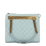 Chanel Pale Blue Quilted Calfskin Leather Timeless Shoulder Tote