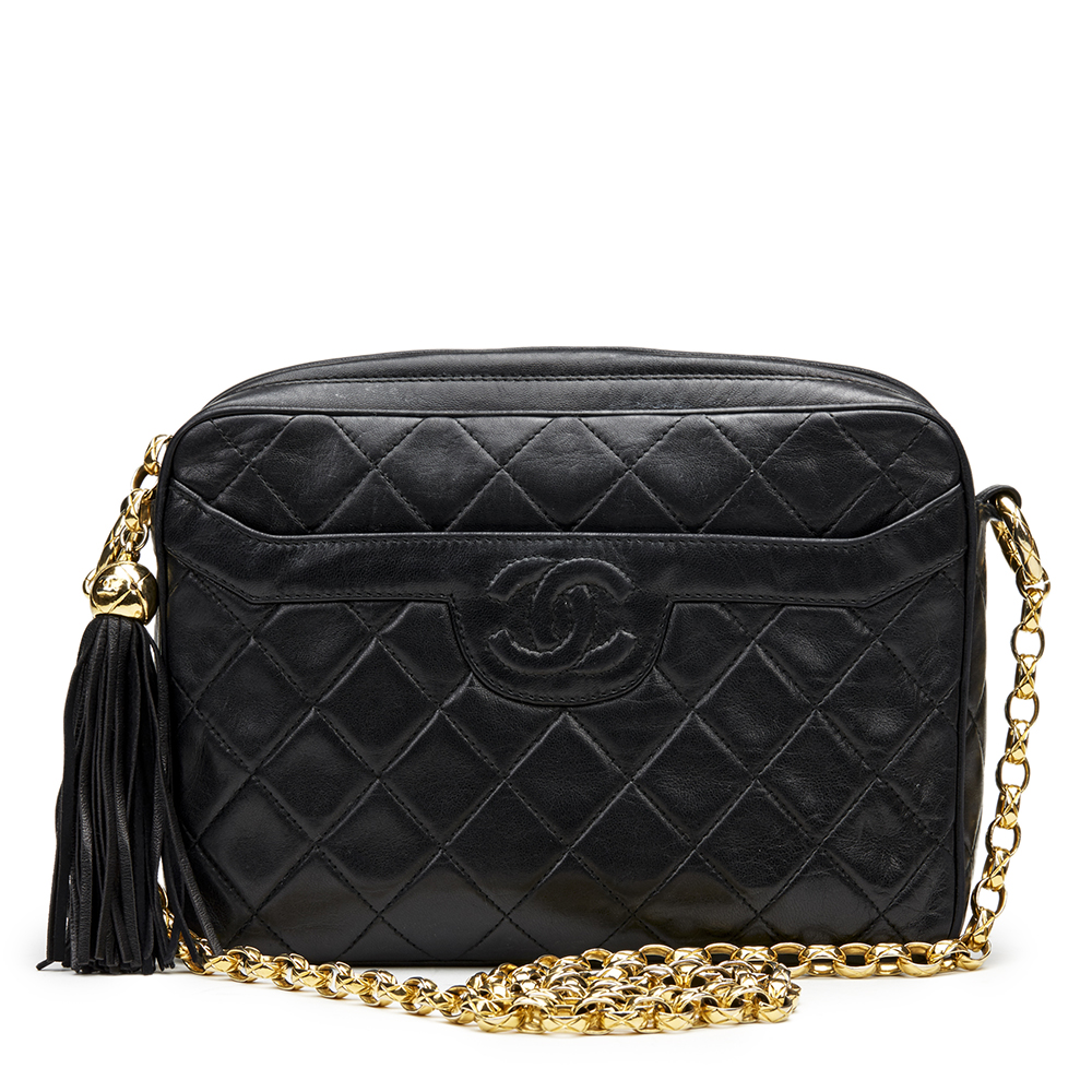 Chanel Black Quilted Lambskin Vintage Camera Bag