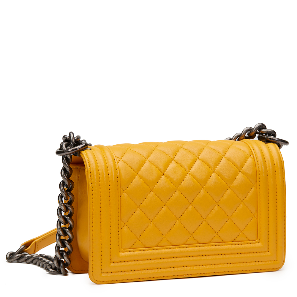 Chanel Mustard Quilted Lambskin Small Le Boy - Image 4 of 10