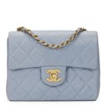 Chanel Sky Blue Quilted Lambskin Vintage Mini Flap Bag