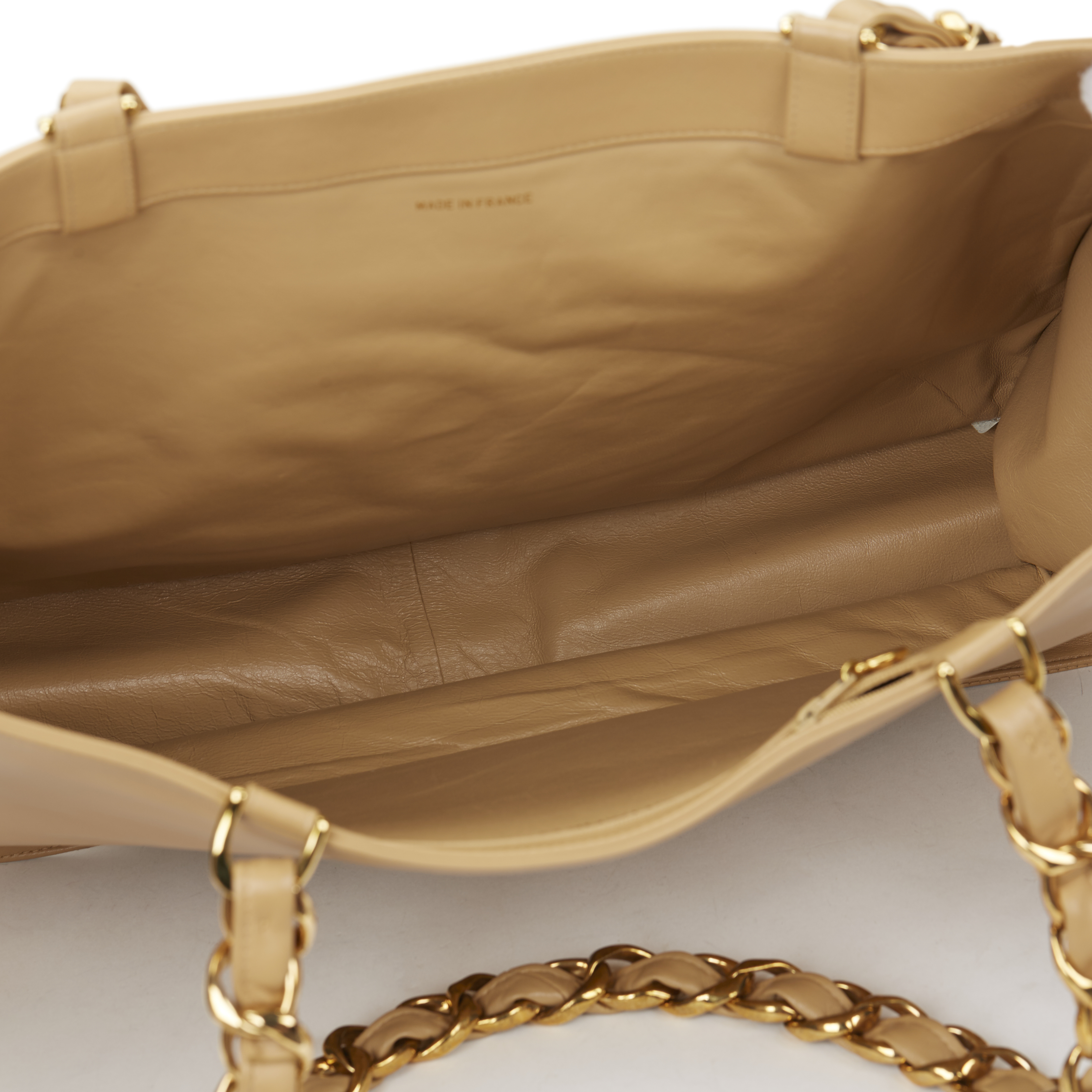 Chanel Beige Lambskin Vintage Timeless Shoulder Tote - Image 9 of 11