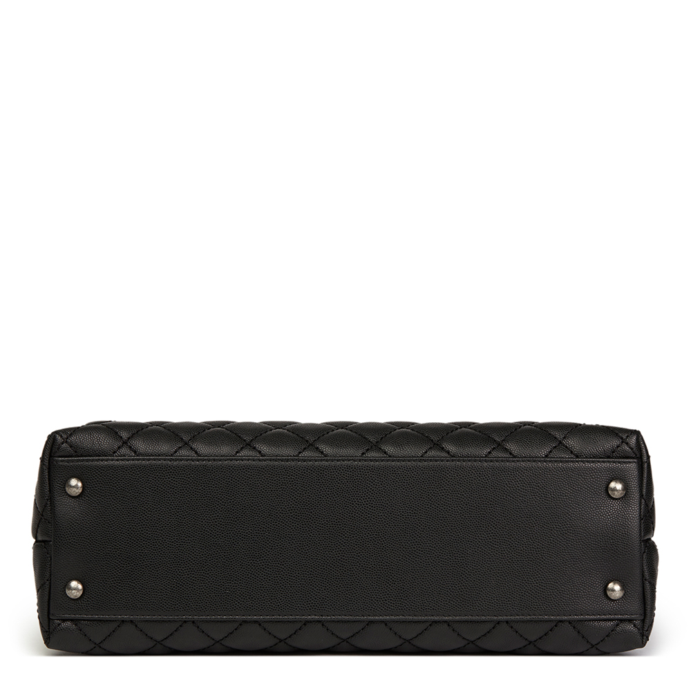 Chanel Black Quilted Caviar Leather Large Coco Handle - Image 5 of 10