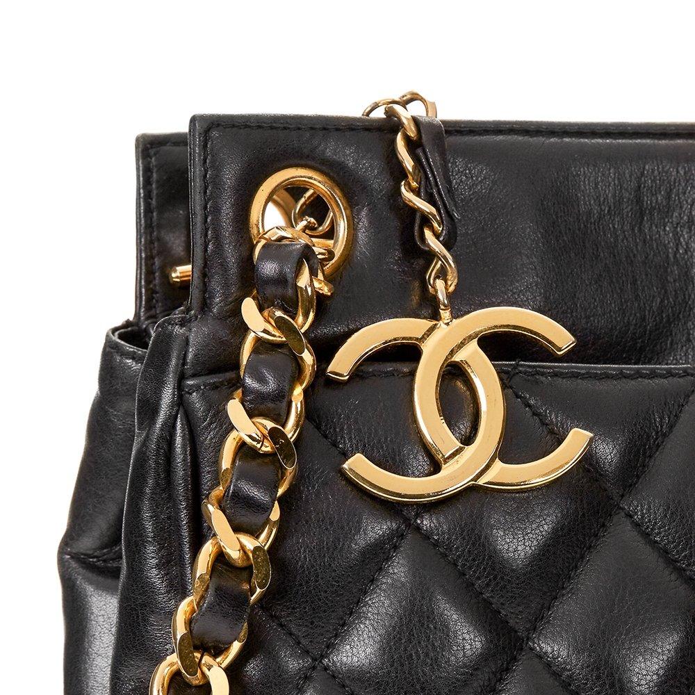 Chanel Black Quilted Lambskin Vintage Timeless Shoulder Bag - Image 6 of 10