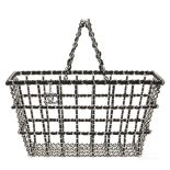 Chanel Silver & Black Calfskin Leather Fall 2014 Act 2 Basket Bag