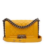 Chanel Mustard Quilted Lambskin Small Le Boy