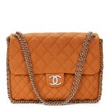 Chanel Honey Beige Quilted Calfskin Chain Around Maxi Flap Bag