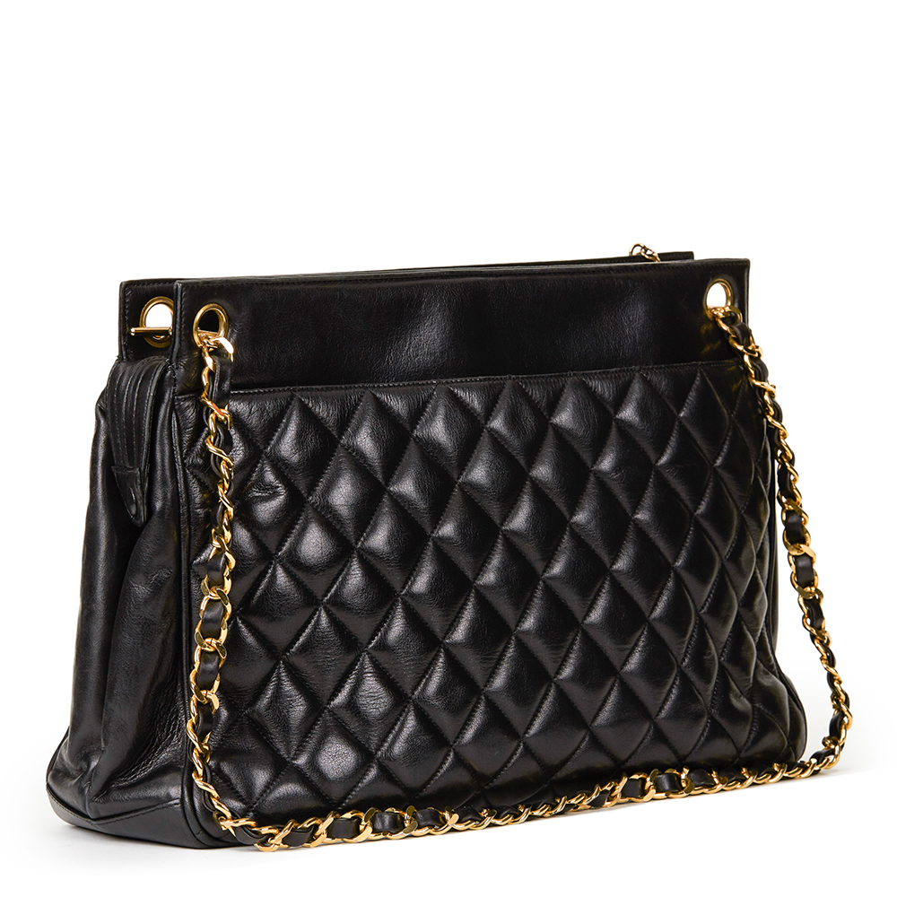 Chanel Black Quilted Lambskin Vintage Timeless Shoulder Bag - Image 4 of 10