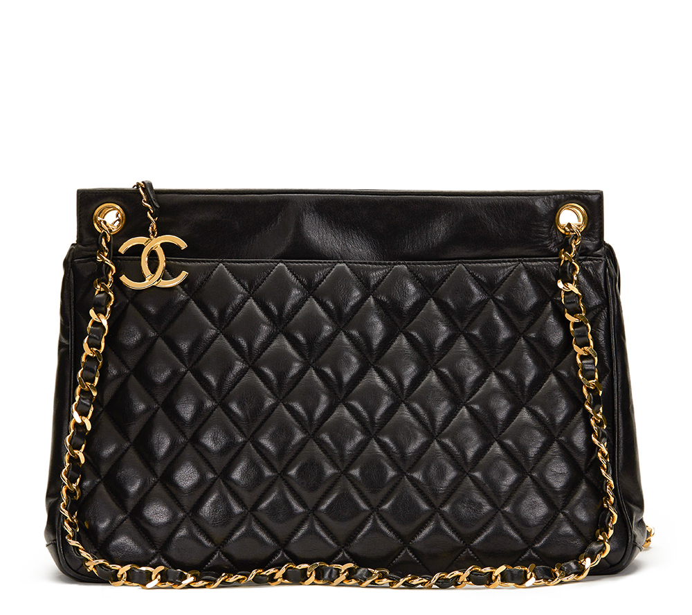 Chanel Black Quilted Lambskin Vintage Timeless Shoulder Bag