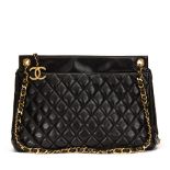 Chanel Black Quilted Lambskin Vintage Timeless Shoulder Bag