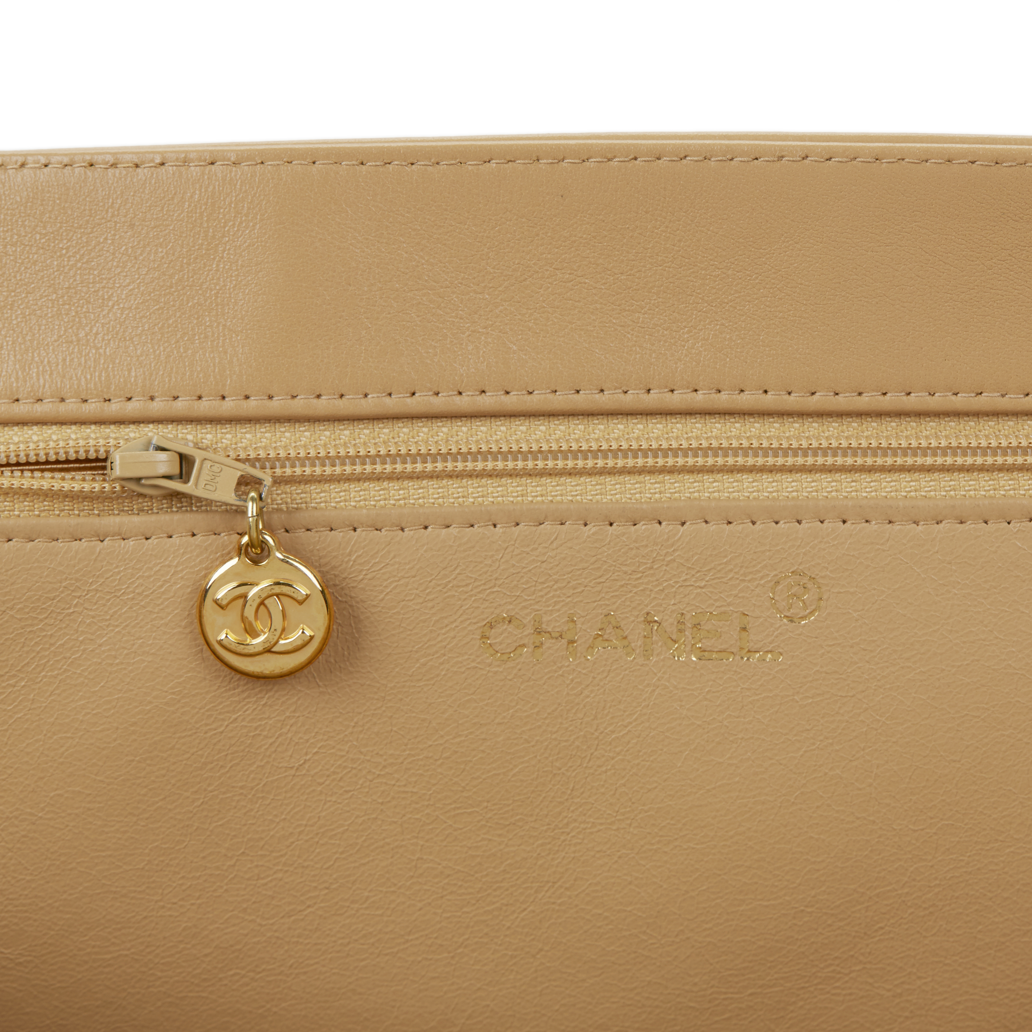 Chanel Beige Lambskin Vintage Timeless Shoulder Tote - Image 11 of 11