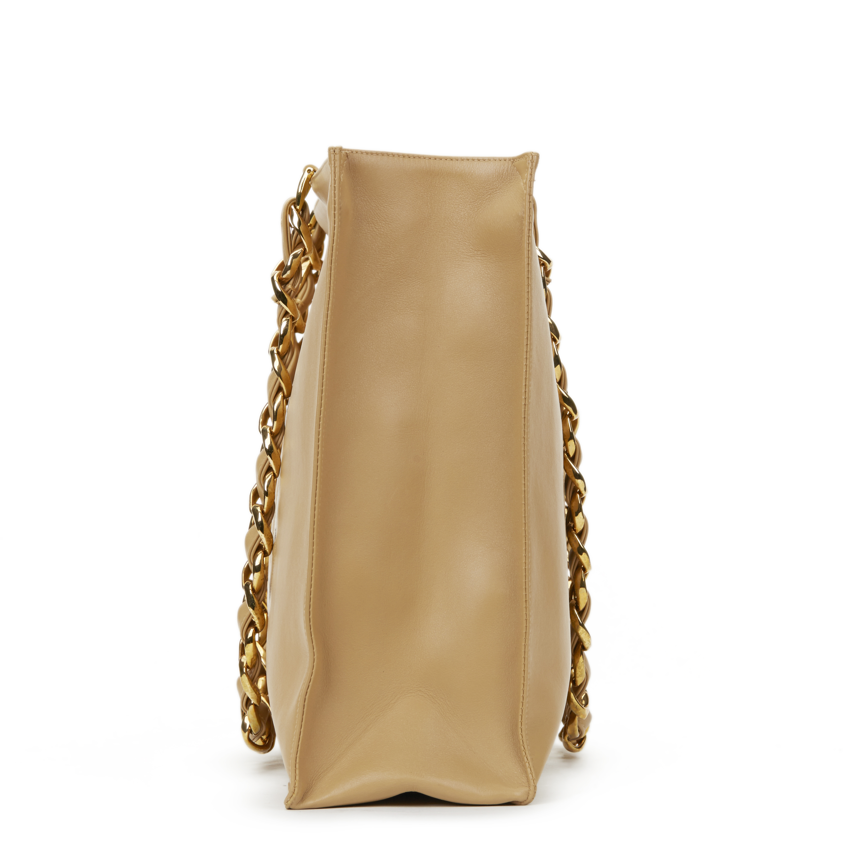 Chanel Beige Lambskin Vintage Timeless Shoulder Tote - Image 2 of 11