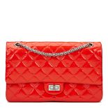 Chanel Coral Orange Quilted Patent Leather 2.55 Reissue 226 Double Flap Bag