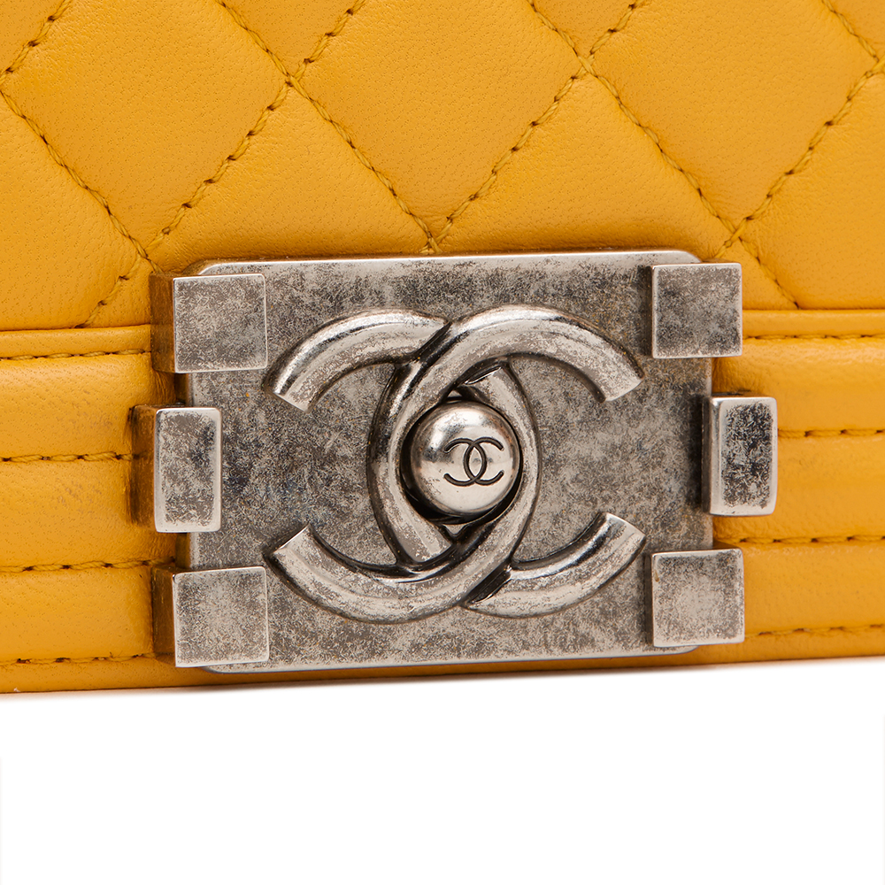 Chanel Mustard Quilted Lambskin Small Le Boy - Image 6 of 10