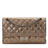 Chanel Bronze Quilted Metallic Calfskin Leather 2.55 Reissue 226 Double Flap Bag