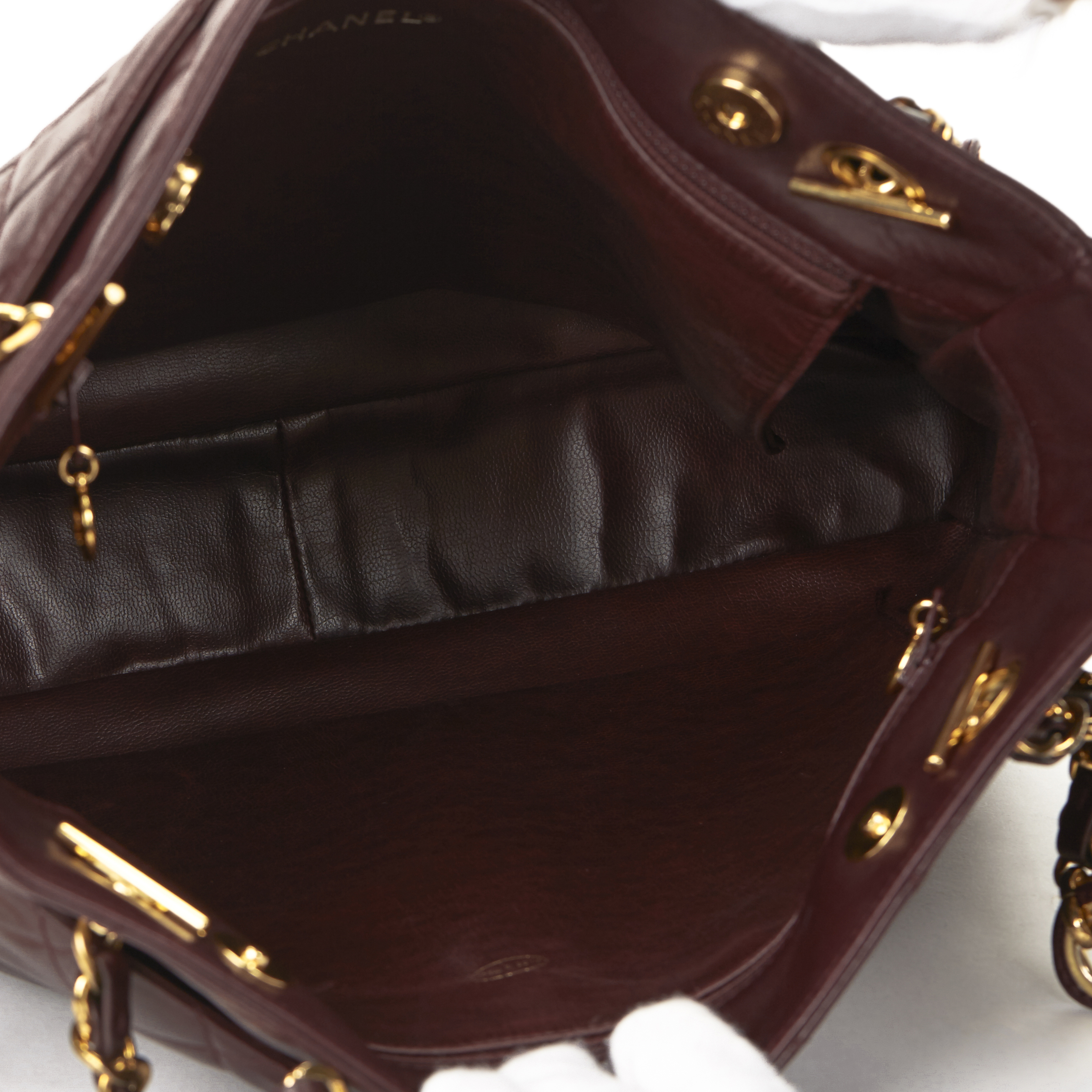 Chanel Plum Quilted Lambskin Vintage Timeless Shoulder Bag - Image 7 of 9