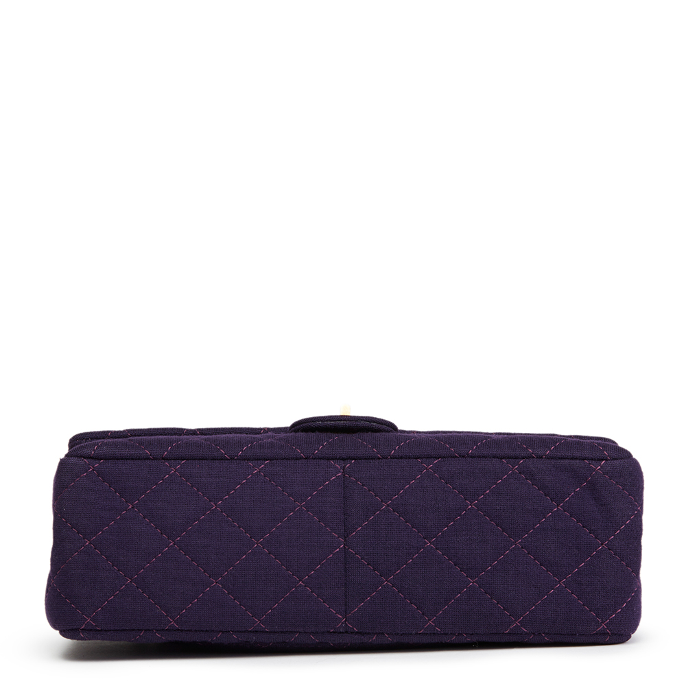 Chanel Violet Quilted Jersey Fabric 2.55 Reissue 226 Double Flap Bag - Image 5 of 10