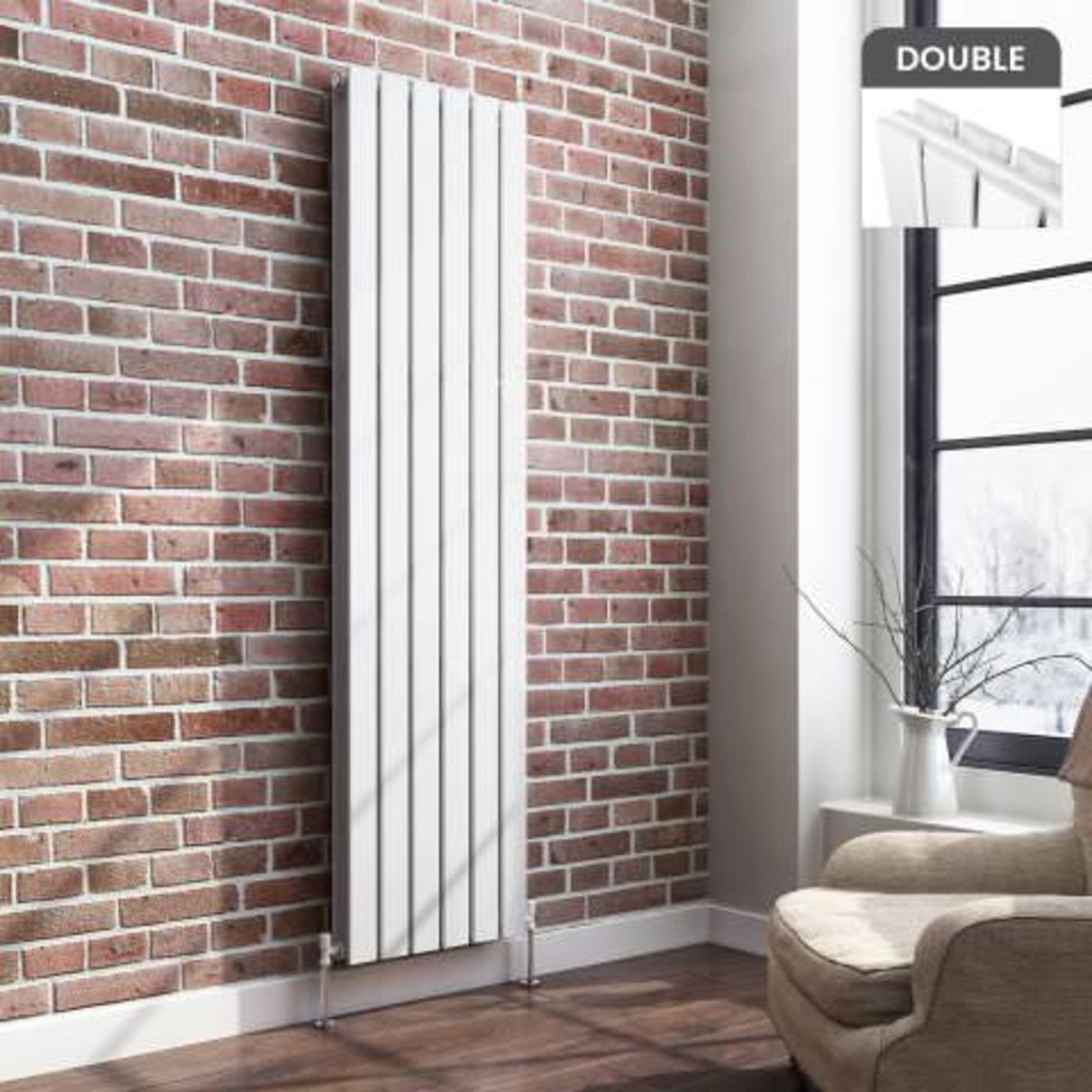 (A24) 1800x452mm Gloss White Double Flat Panel Vertical Radiator RRP £674.99. Attention to detail is - Image 3 of 3