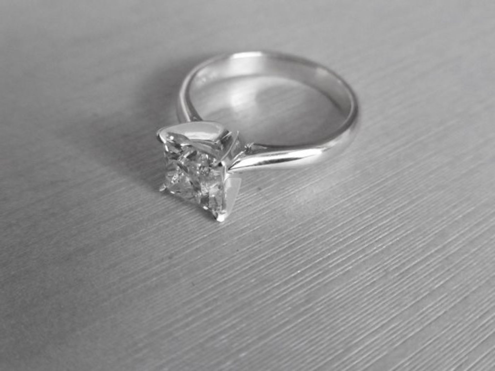 1.20ct diamond solitaire ring with a princess cut diamond. i colour and I2 clarity enhanced stone. - Image 3 of 3