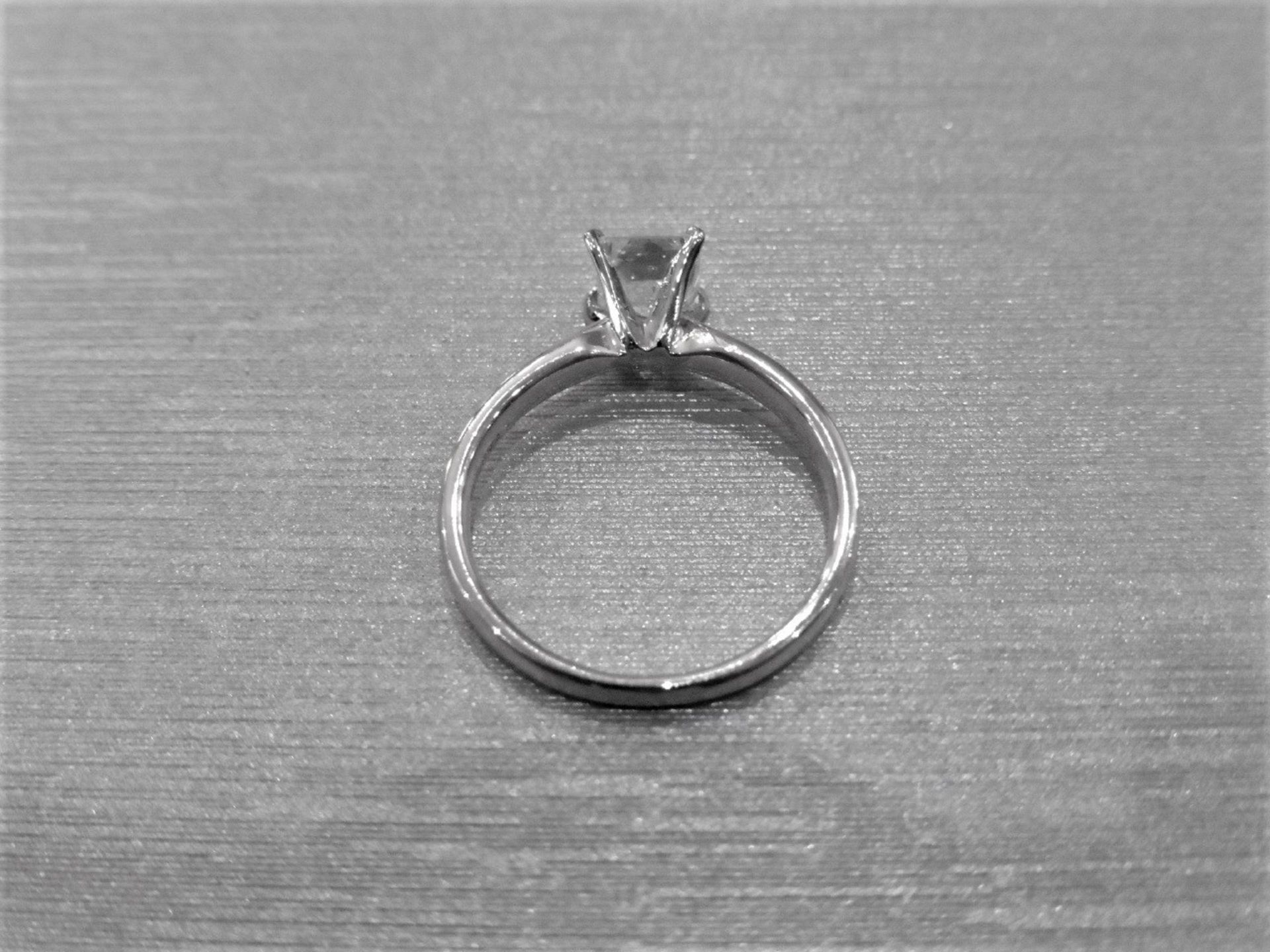 1.09ct diamond solitaire ring set with a princess cut diamond. Enhanced diamond, G/H colour and I2 - Image 2 of 3