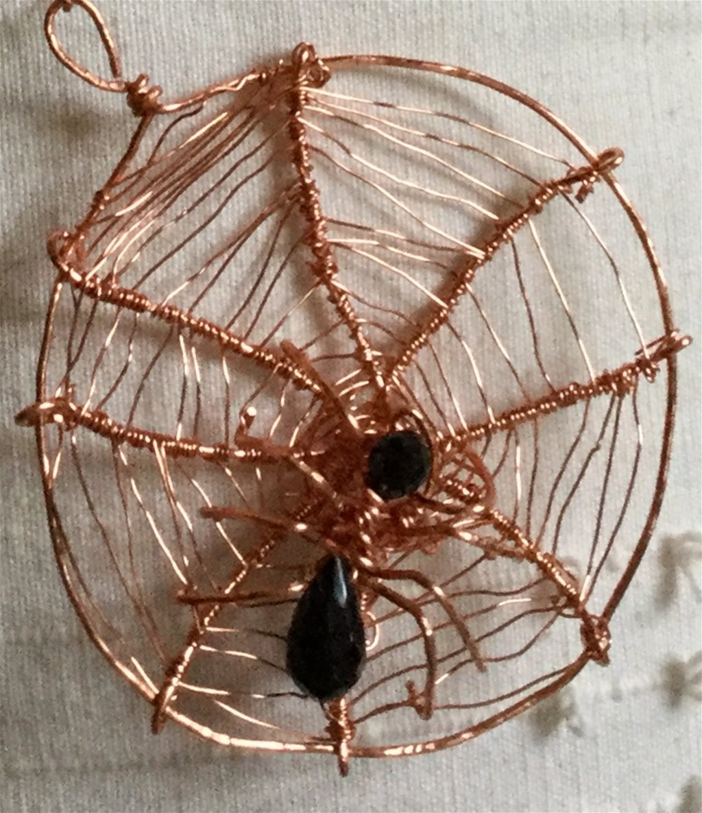 Harry Potter Spider large rose gold cover wire spiders Web with gem of Black Spinel Spider - Image 3 of 4