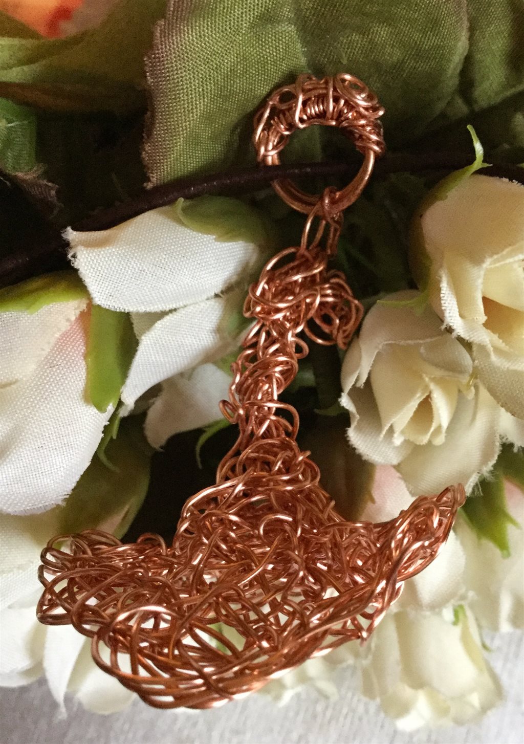 Harry Potter Hat wire wrapped in rose gold covered copper wire wrapped Pendant Dream Catcher - Image 4 of 4